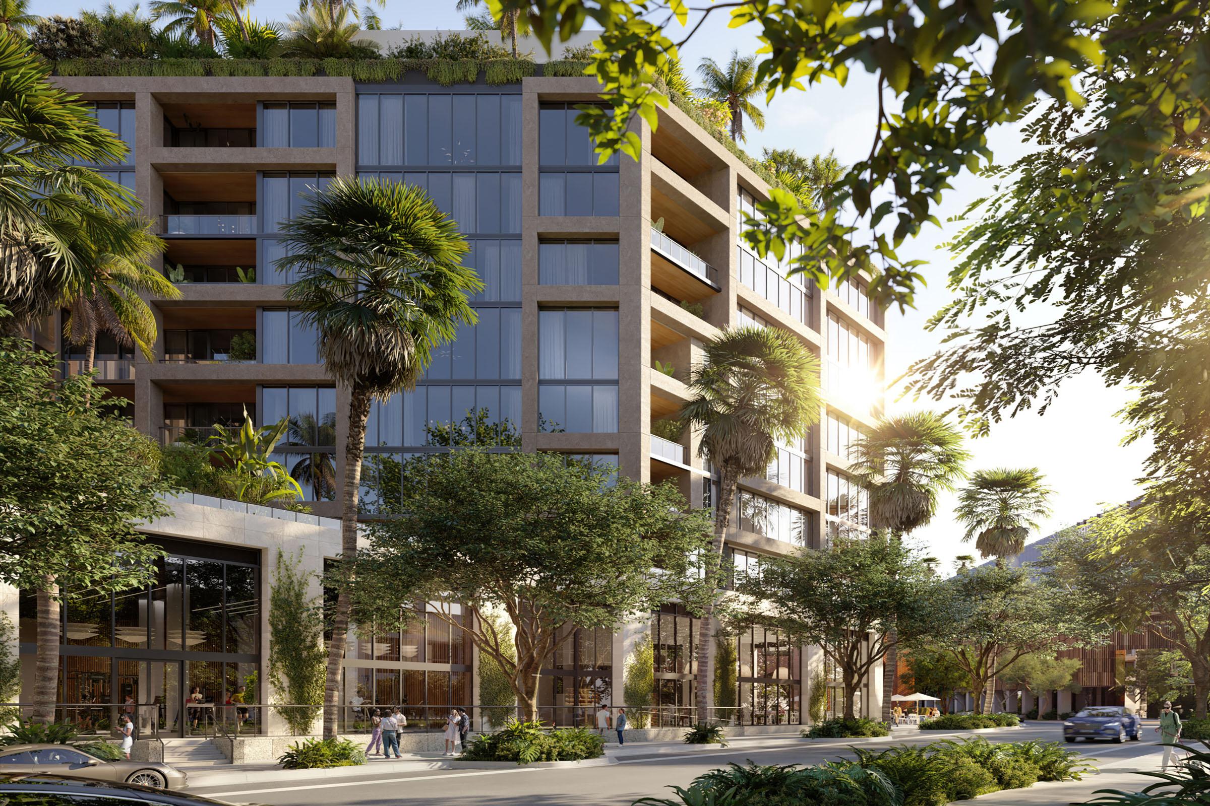 Rendering of THE WELL Coconut Grove Exterior   Tigertail Street